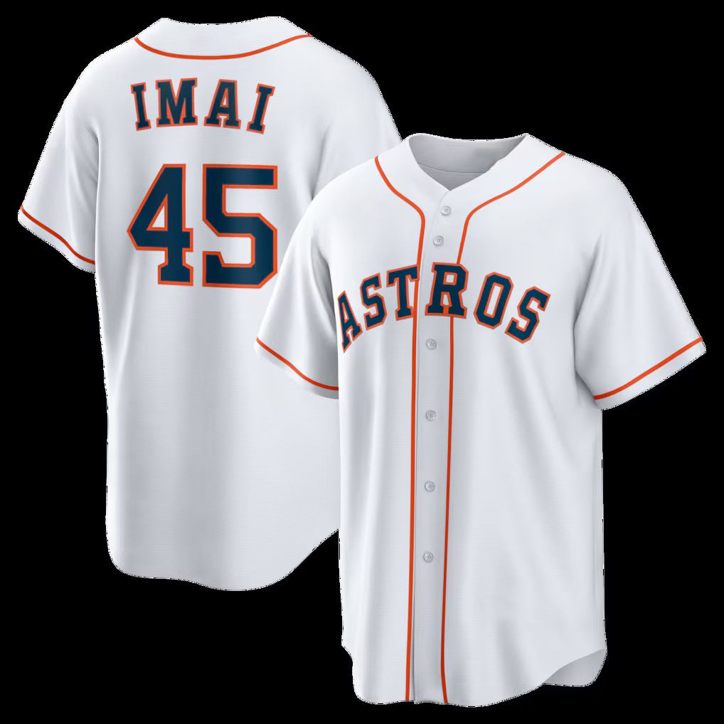 H.Astros #45 Tatsuya Imai White Home Replica Jersey