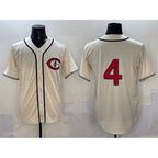 C.Cubs #4 Pete Crow-Armstrong Cream Field of Dreams Cool Base Stitched Jersey