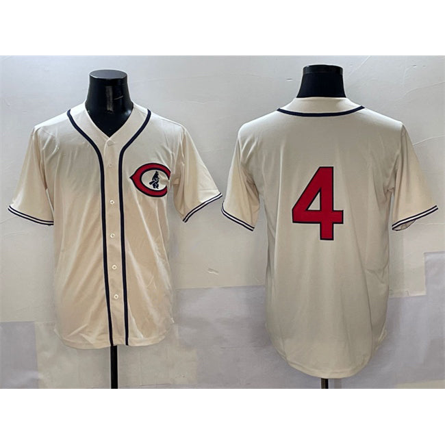 C.Cubs #4 Pete Crow-Armstrong Cream Field of Dreams Cool Base Stitched Jersey