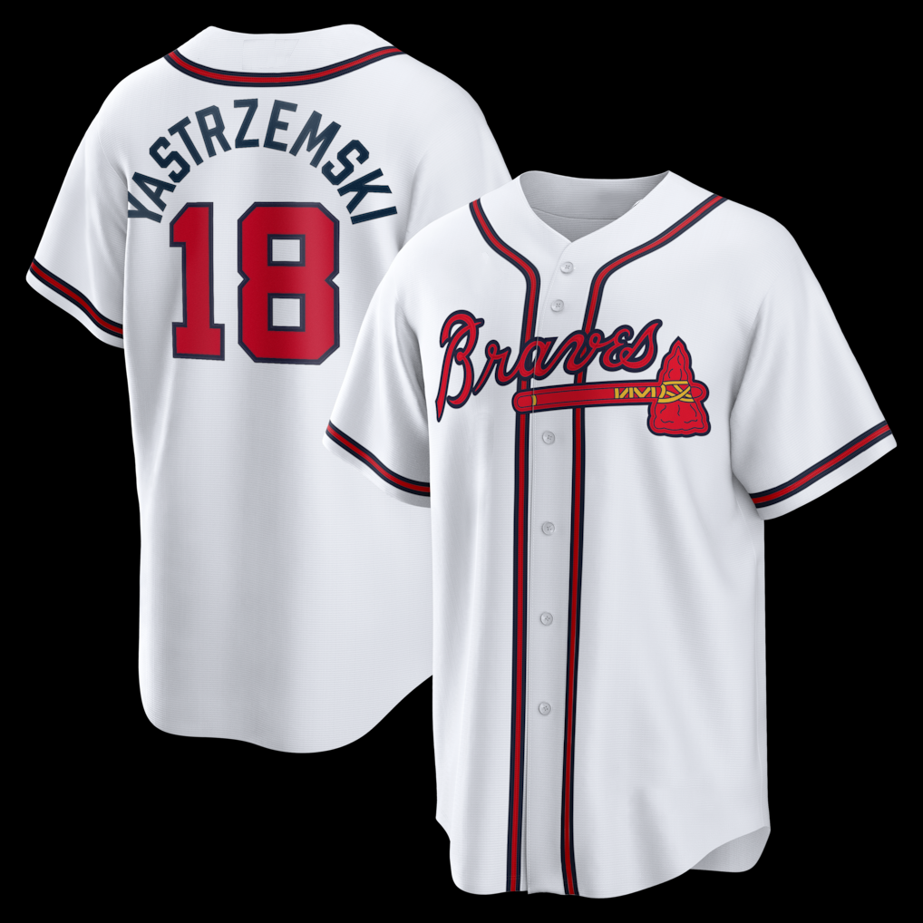 A.Braves #18 Mike Yastrzemski White Replica Jersey