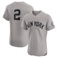 NY.Yankees #2 Derek Jeter Gray Road 2020 Hall of Fame Induction Patch Elite Player Jersey