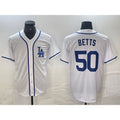 LA.Dodgers #50 Mookie Betts White Cool Base Stitched Jersey