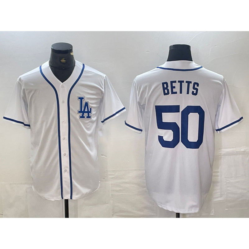 LA.Dodgers #50 Mookie Betts White Cool Base Stitched Jersey