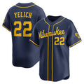 M.Brewers #22 Christian Yelich Navy Alternate Limited Jersey