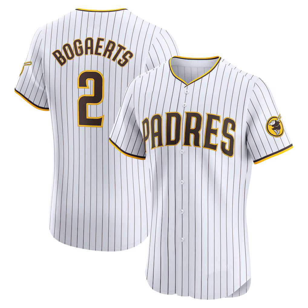 SD.Padres #2 Xander Bogaerts White Home Elite Jersey