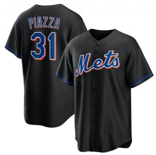 NY.Mets #31 Mike Piazza Black 2022 Cool Base Stitched Jersey