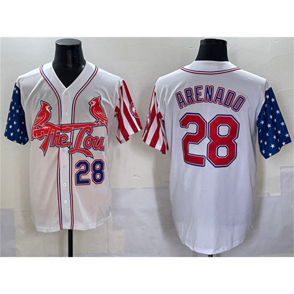 St. Louis Cardinals #28 Nolan Arenado White Independence Day Vapor Premier Limited Stitched l Jersey