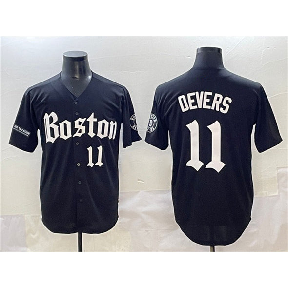 BR.Sox #11 Rafael Devers Black Gothic Vapor Limited Stitched  Jersey