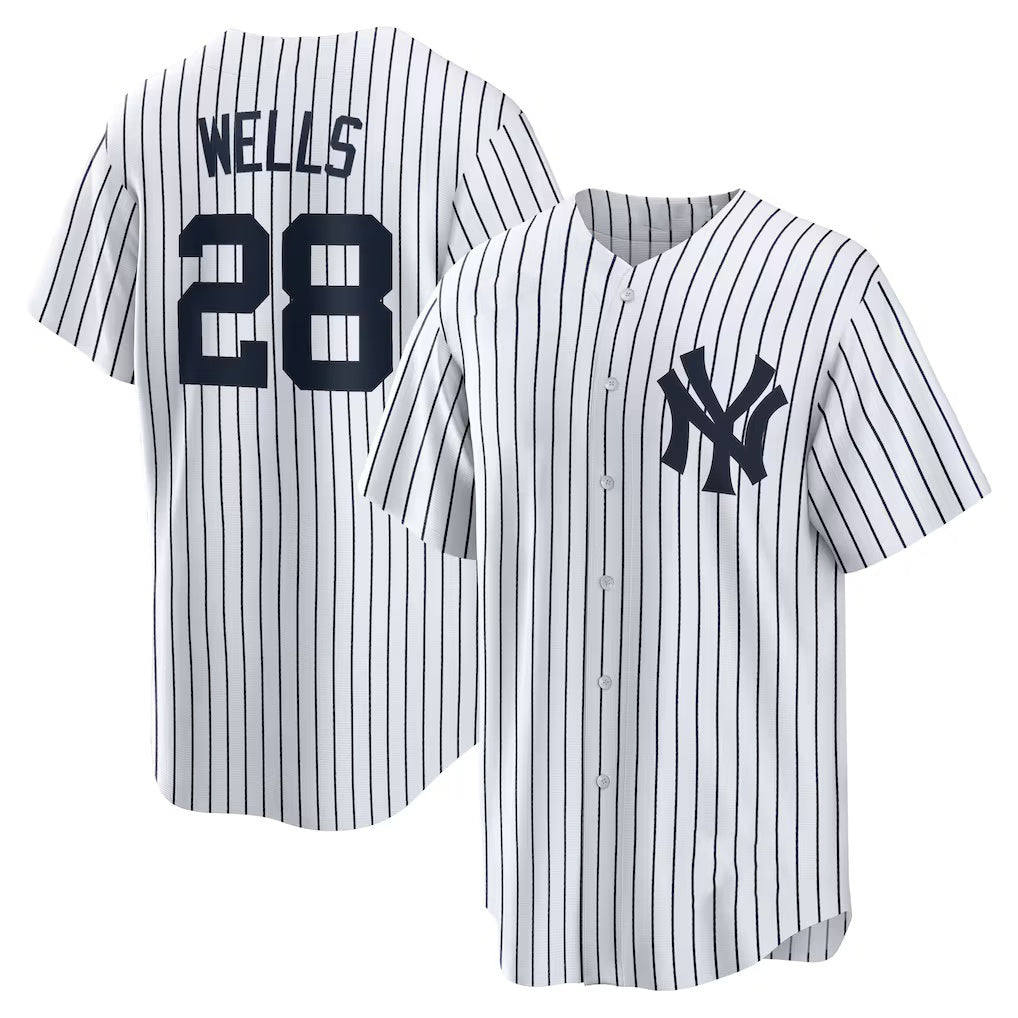 NY.Yankees #28 Austin Wells White Home Replica Jersey