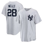 NY.Yankees #28 Austin Wells White Home Replica Jersey