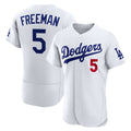 LA.Dodgers #5 Freddie Freeman White Home Authentic Jersey