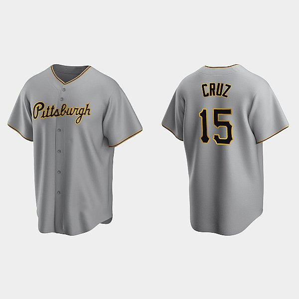 P.Pirates #15 Oneil Cruz Gray Road Cool Base Jersey