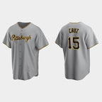 P.Pirates #15 Oneil Cruz Gray Road Cool Base Jersey