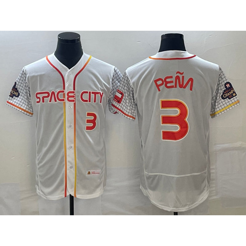 H.Astros #3 Jeremy Pena Number White 2023 City Connect Flex Base 3 Stitched Jersey