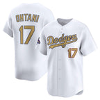 LA.Dodgers #17 Shohei Ohtani White 2025 Gold Collection Limited Stitched Jersey