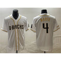 A.Diamondback #4 Ketel Marte White Gold Cool Base Stitched  Jersey