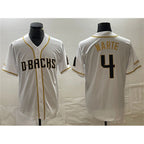 A.Diamondback #4 Ketel Marte White Gold Cool Base Stitched  Jersey