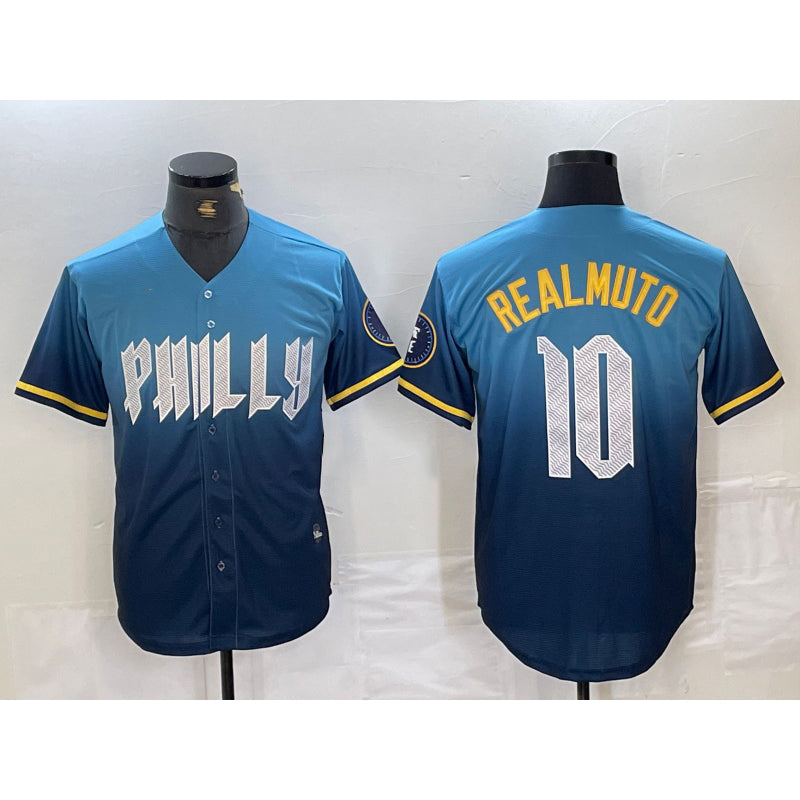 P.Phillies #10 J.T. Realmuto Blue 2024 City Connect Limited Stitched Jersey