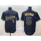 LA.Dodgers #5 Freddie Freeman Black Gold Limited Stitched Jersey