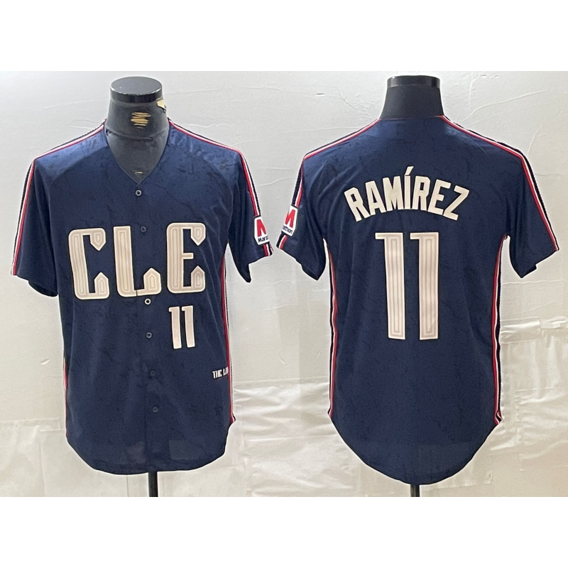 C.Guardians #11 Jose Ramirez Number Navy 2024 City Connect Limited Stitched Jersey