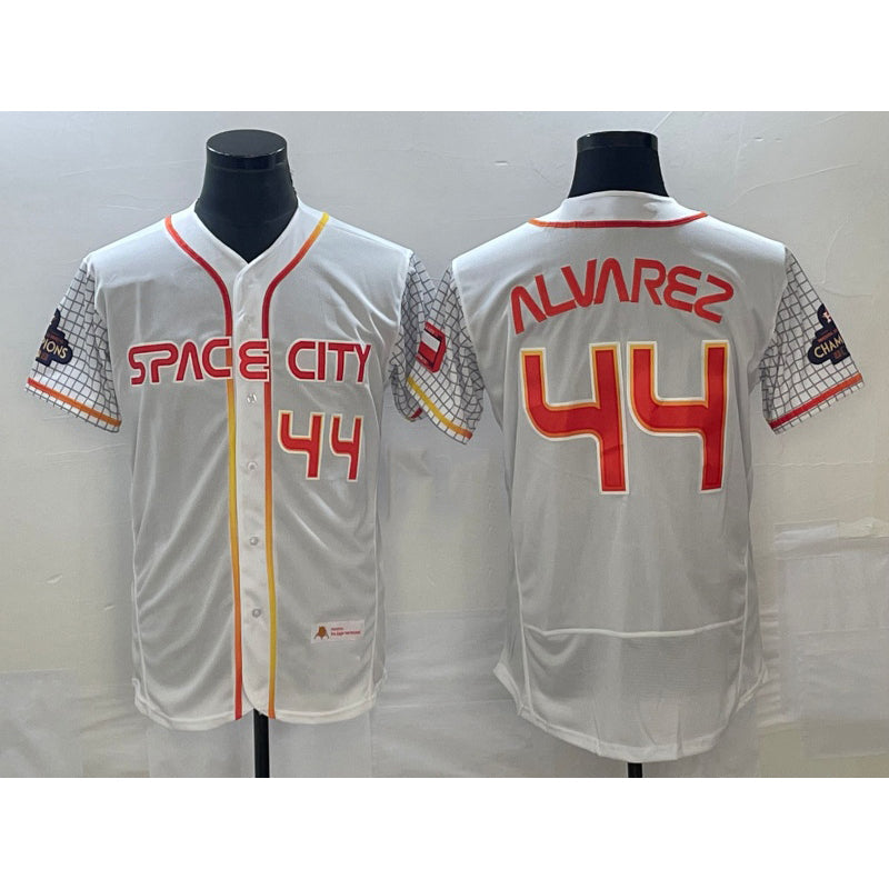 H.Astros #44 Yordan Alvarez Number White 2023 City Connect Flex Base 2 Stitched Jersey