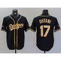 LA.Dodgers #17 Shohei Ohtani Black Gold World Series Champions Cool Base Stitched Jersey