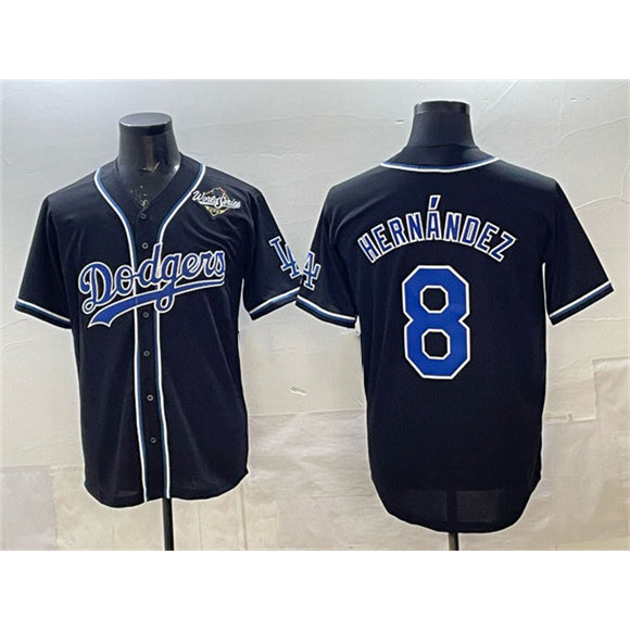 LA.Dodgers #8 Enrique Hernandez Black Fashion 2025 World Series Cool Base Stitched Jersey