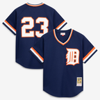 D.Tigers #23 Kirk Gibson Mitchell & Ness Navy Authentic Batting Practice Jersey