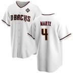 A.Diamondback #4 Ketel Marte White 2023 World Series Cool Base Stitched  Jersey