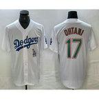 LA.Dodgers #17 Shohei Ohtani White Green Stitched Cool 2 Base Jersey