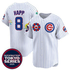 C.Cubs #8 Ian Happ White 2025 Tokyo Series Limited Stitched Jersey
