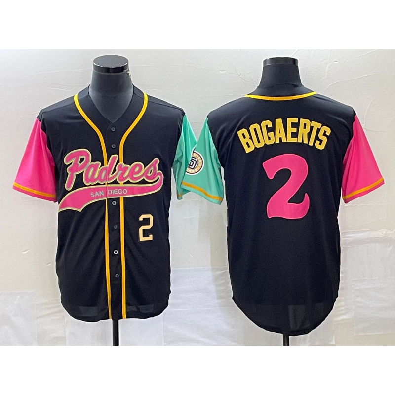 SD.Padres #2 Xander Bogaerts Number Black NEW 2023 City Connect Cool Base 2 Stitched Jersey