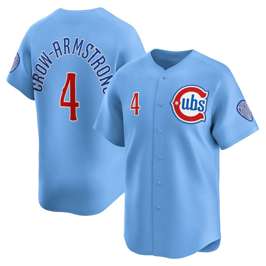 C.Cubs #4 Pete Crow-Armstrong Light Blue Alternate Limited Player Jersey