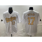 LA.Dodgers #17 Shohei Ohtani Number White 2022 All Star Stitched Cool Base Jersey