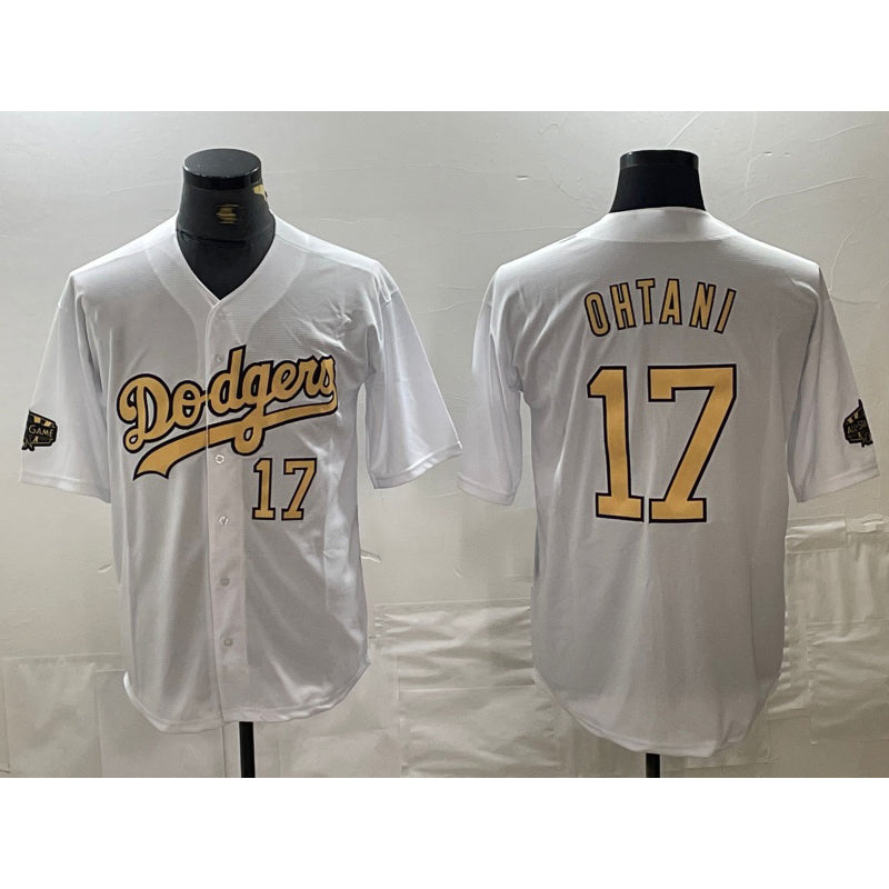 LA.Dodgers #17 Shohei Ohtani Number White 2022 All Star Stitched Cool Base Jersey