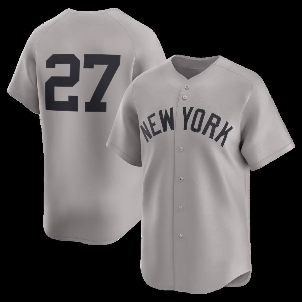 NY.Yankees #27 Giancarlo Stanton Gray Road Limited Player Jersey