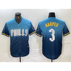 P.Phillies #3 Bryce Harper Blue 2024 City Connect Limited Stitched Jersey