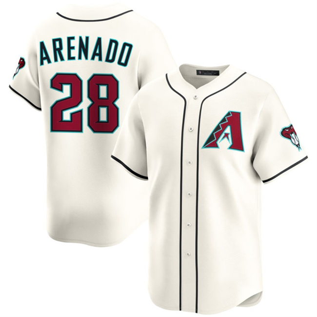 A.Diamondbacks #28 Nolan Arenado Cream Home Limited Stitched Jersey