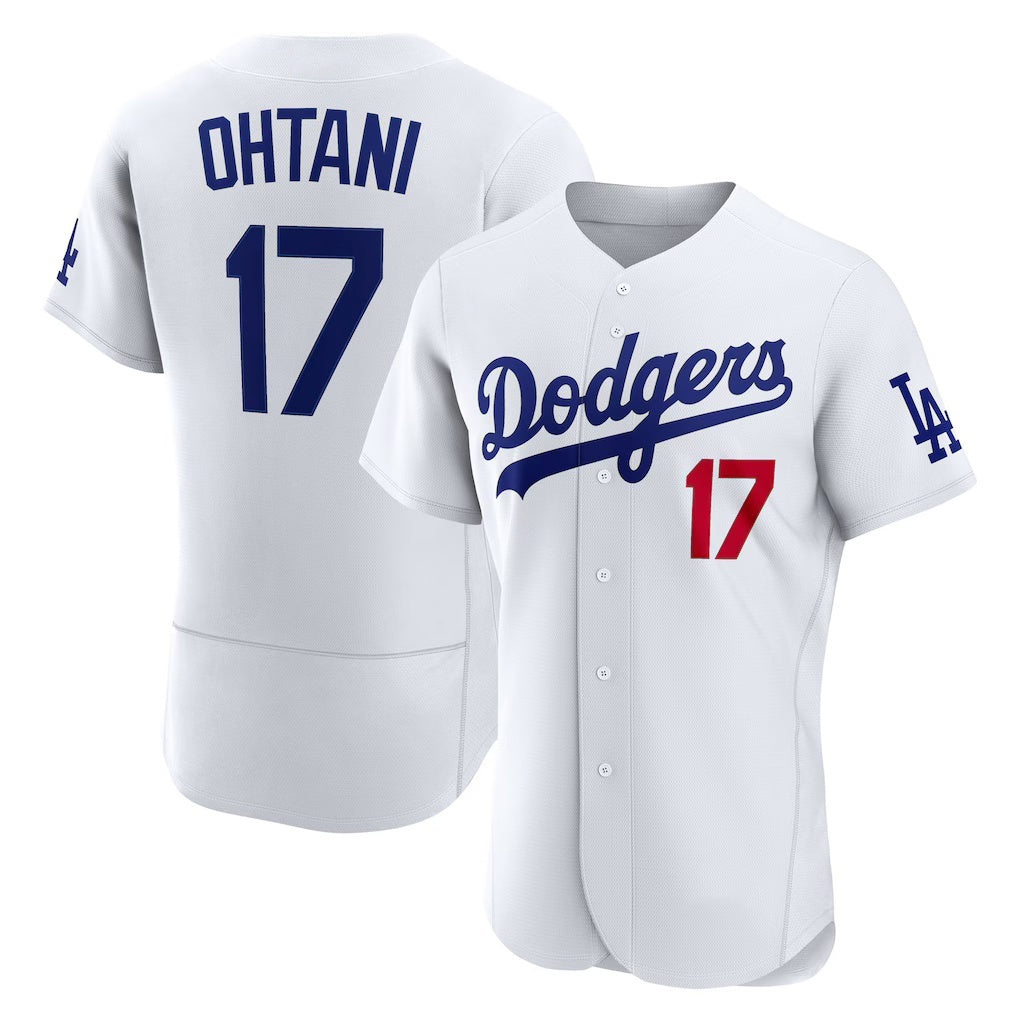LA.Dodgers #17 Shohei Ohtani White Home Authentic Jersey
