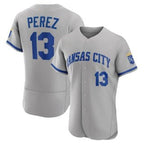 KC.Royals #13 Salvador Perez Gray  Flex Base Stitched Jersey