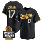 LA.Dodgers #17 Shohei Ohtani Black Gold 2024 World Series Limited Stitched Jersey
