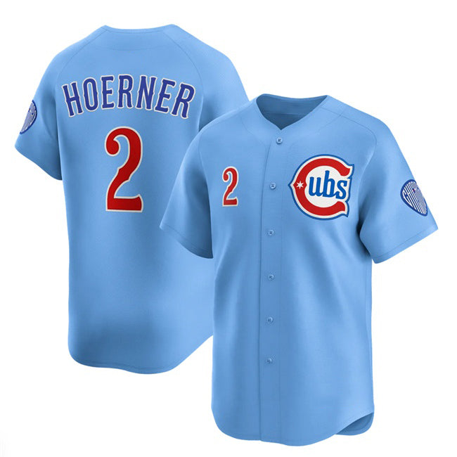 C.Cubs #2 Nico Hoerner Blue 2024-25 2nd Alternate Limited Stitched Jersey
