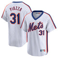 NY.Mets #31 Mike Piazza White Throwback Cooperstown Limited Jersey