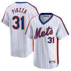 NY.Mets #31 Mike Piazza White Throwback Cooperstown Limited Jersey