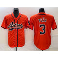 H.Astros #3 Jeremy Pena Orange With Patch Cool Base Stitched Jersey