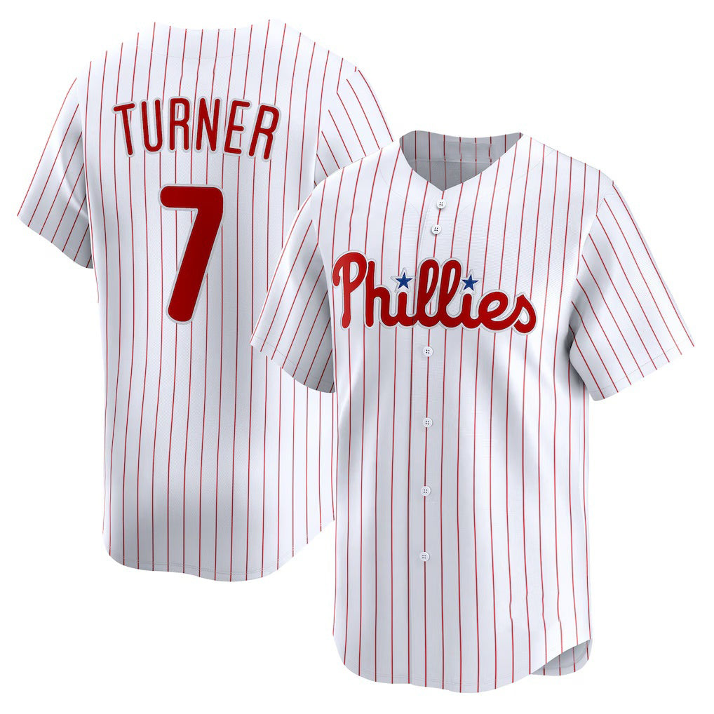 P.Phillies #7 Trea Turner White Home Limited Player Jersey