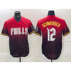 P.Phillies #12 Kyle Schwarber Red 2024 City Cool Base Jersey