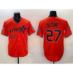 H.Astros #27 Jose Altuve Orange 2025 City Connect With Texas Patch Limited Stitched  Jersey
