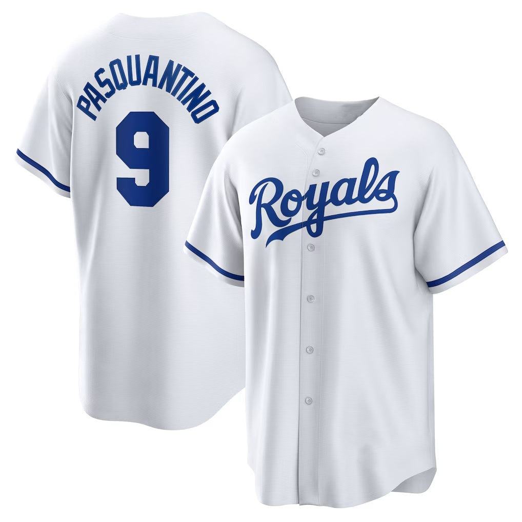 KC.Royals #9 Vinnie Pasquantino White Home Replica Jersey