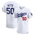 LA.Dodgers #50 Mookie Betts White Home Elite Jersey